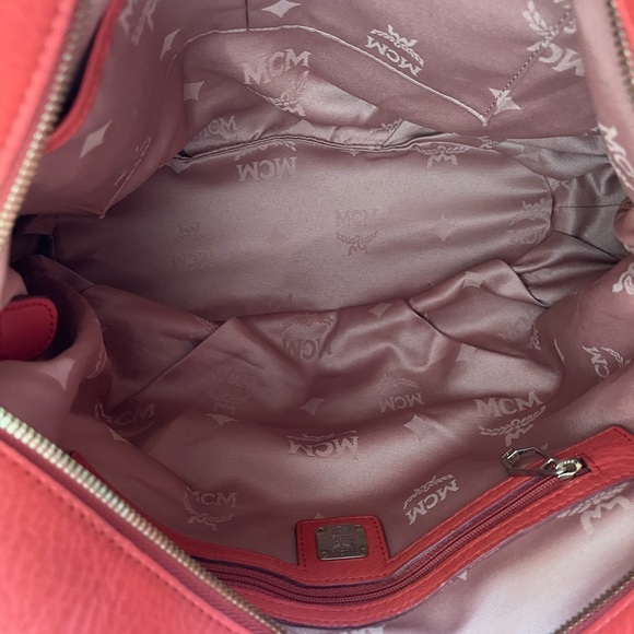 MCM Orange embossed leather handbag EUC - Picture 12 of 12